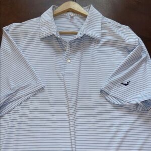 Men's Blue Striped Polo Shirt